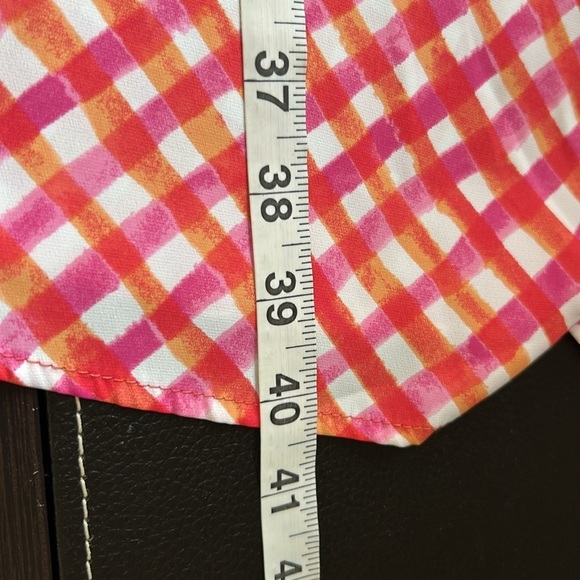 TOMMY BAHAMA Harbour Island Gingham Asymmetrical Sleeveless Beach Dress Pink Red - Picture 9 of 12